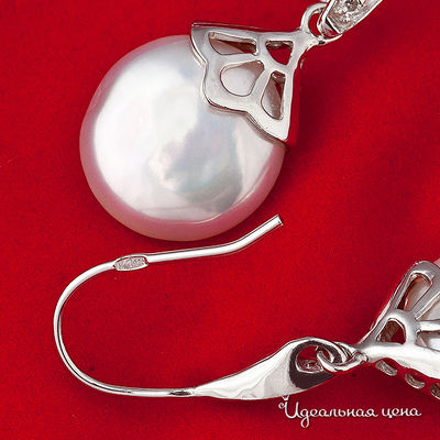 Серьги De&#039;luna, с пресноводным жемчугом, серебро