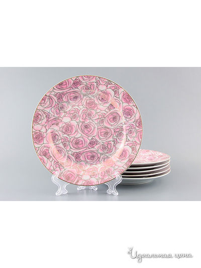 Набор тарелок, 19 см, 6 предметов Элан галерея, цвет розовый