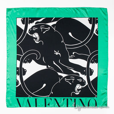 Платок Valentino женский, цвет изумрудный / черный