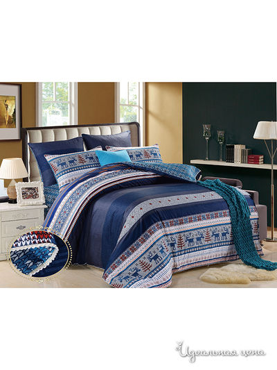 Комплект постельного белья, 1,5-спальный Kazanov.A., цвет синий, темно-синий