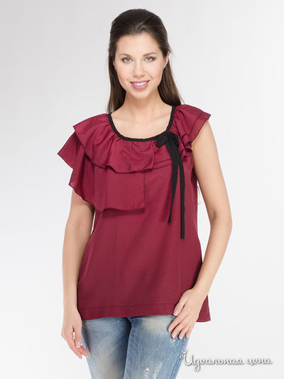 Блуза Kontatto, цвет бордовый, черный