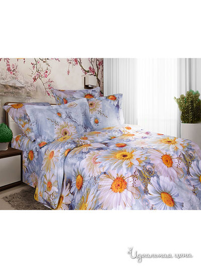 Комплект постельного белья, двуспальный, европростынь Caprice, цвет Ромашовый рай