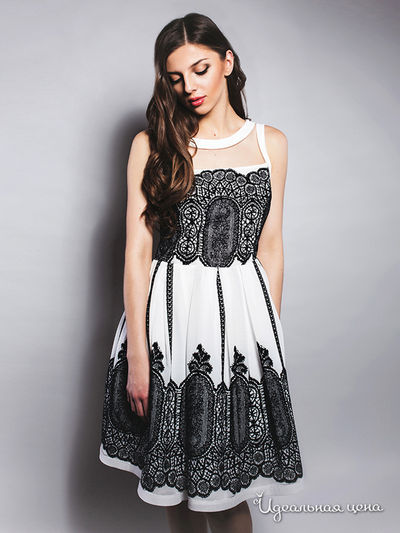 Платье Lady White, цвет черный, белый