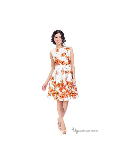Платье La Via Estelar, цвет оранжевый, белый