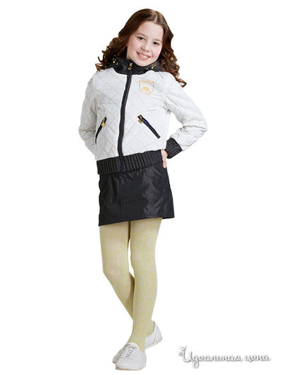 Костюм: куртка, юбка Some pumpkins для девочки, цвет белый, черный