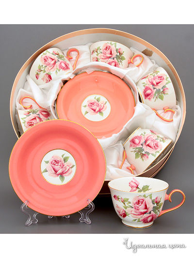 Чайный набор, 12 предметов, 250 мл Elan Gallery, цвет белый, розовый