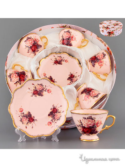 Чайный набор, 12 предметов, 230 мл Elan Gallery, цвет розовый