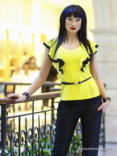 Блуза Vision Fashion Store, цвет желтый, черный