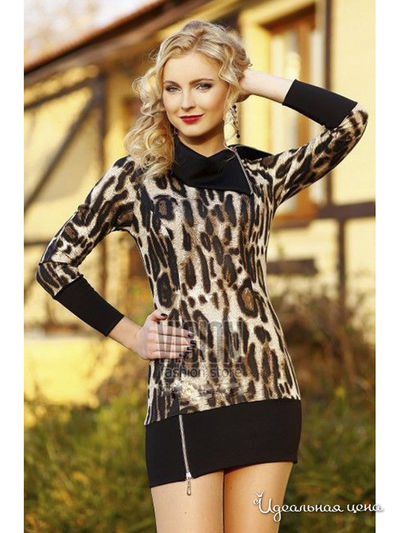 Туника Vision Fashion Store, цвет леопардовый, серый