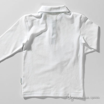 Рубашка-поло белая для мальчика, рост 122-146 см