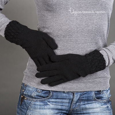 Перчатки женские вязаные,  черные