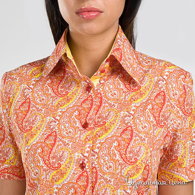 Рубашка Jess France женская, цвет коралловый / желтый