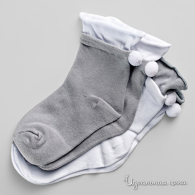 Комплект носков Gulliver для девочки, цвет серый / белый, 2 пары