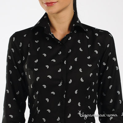 Рубашка Alonzo Corrado женская, цвет черный / принт турецкий огурец