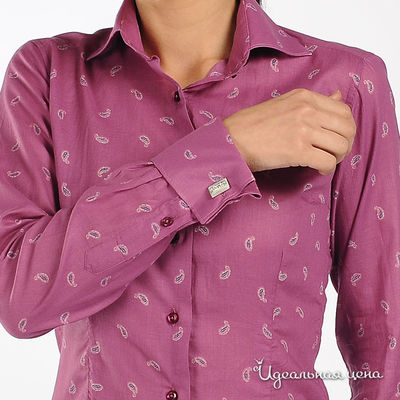 Рубашка Alonzo Corrado женская, цвет фуксия / принт турецкий огурец