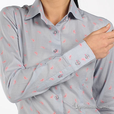 Рубашка Alonzo Corrado женская, цвет серый / принт турецкий огурец