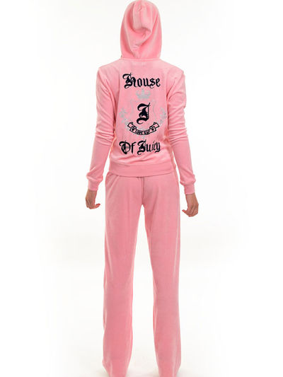 Костюм велюровый Juicy Couture женский, цвет розово-синий