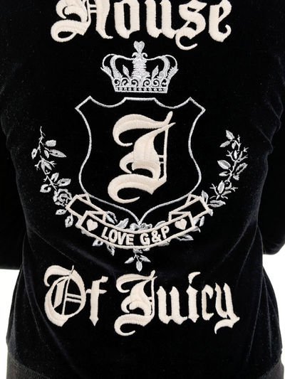 Костюм велюровый Juicy Couture женский, цвет черный / серебряный