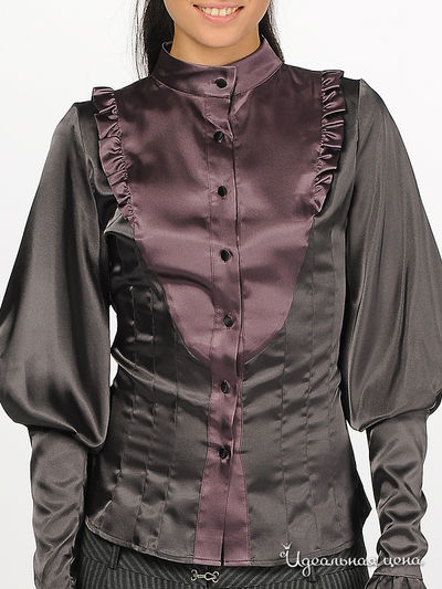 Блузка Marmalade женская, цвет темно-серый / темно-бордовый