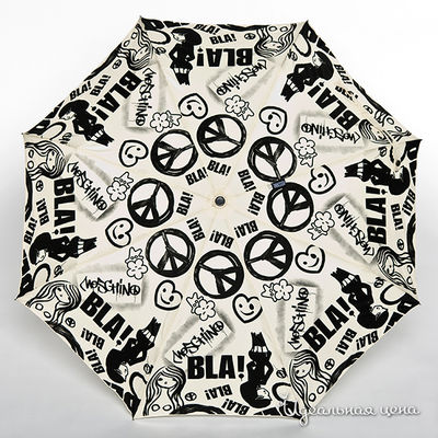 Зонт Moschino унисекс, цвет бежевый / черный