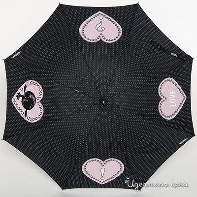 Зонт Moschino, цвет цвет черный / нежно-розовый