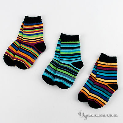 Комплект носков 3 пары DECOY kids для мальчика, принт полоска, 21-40 размер