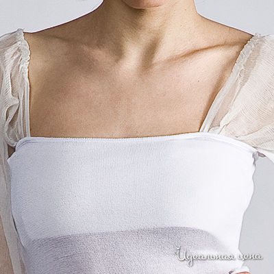 Платье-туника Cristina Gavioli с шелковым рукавом, белое