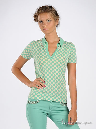 рубашка-поло Blugirl Blumarine, цвет цвет мятно-зеленый