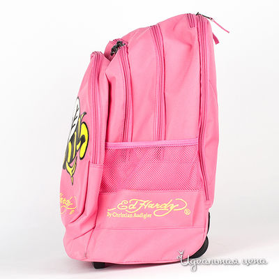 Рюкзак-чемодан на колесиках Ed Hardy, цвет розовый