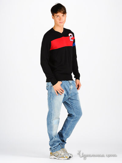 Пуловер Energie мужской, цвет черный / красный