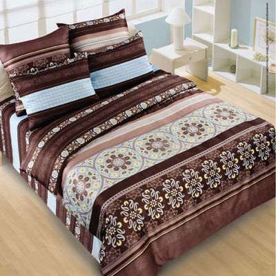 Комплект постельного белья Nordtex &quot;VEROSSA&quot;, цвет коричневый / голубой, 2 спальный