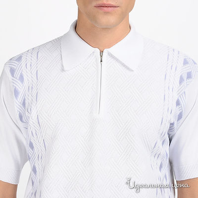 Рубашка-поло Doxman мужская, цвет белый / цвет сиреневый