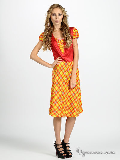 Платье Maria Rybalchenko женское, цвет малиновый / желтый