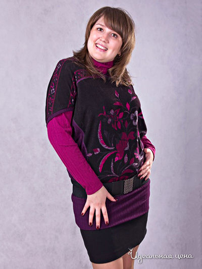 Блузка Wisell женская, цвет черный / фиолетовый