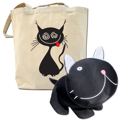 Набор из сумки и игрушки антистресс Gift idea женский, цвет черный / бежевый