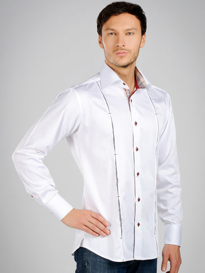 рубашка с длинным рукавом Jess France мужская, цвет белый