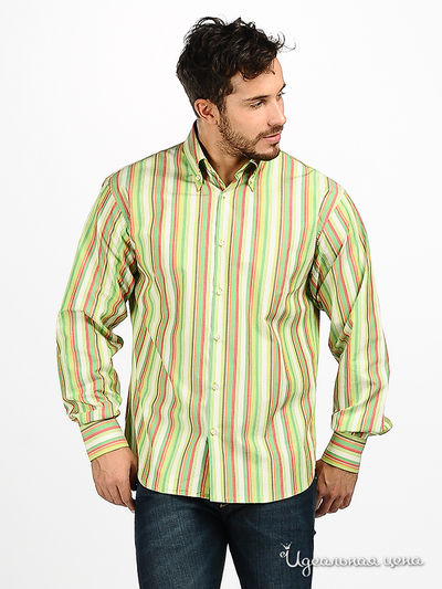 Рубашка Blend&amp;Joop мужская, цвет салатовый / принт полоска