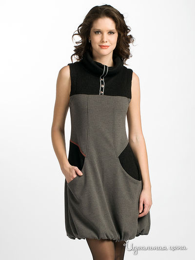 Платье XcluSive&Soho, цвет цвет серый / черный
