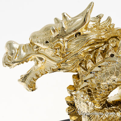 Дракон золотой на деревянной подставке Swarovski Crystal, цвет золото