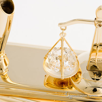 Подставка на подставке с ручкой и весами Swarovski Crystal, цвет золото, ширина 13см