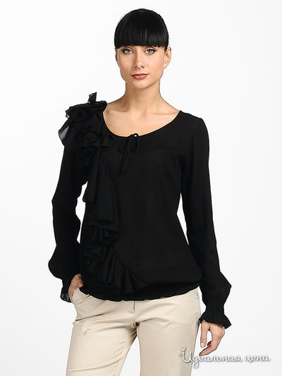Блузка Cristina Gavioli, цвет цвет черный
