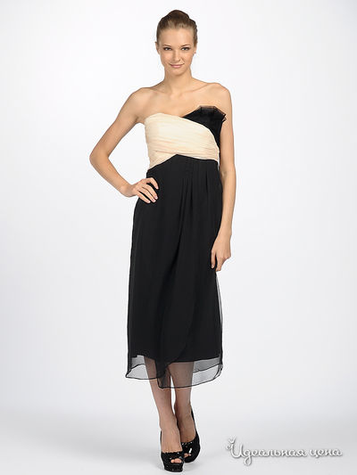Платье XcluSive&Soho, цвет цвет черный / бежевый