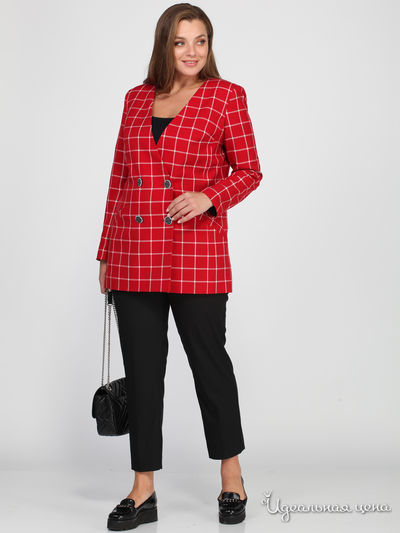 Костюм: жакет, брюки Anastasia Mak, цвет бордовый, черный