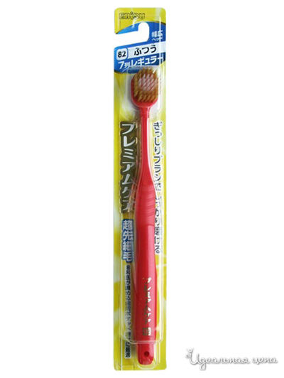 Зубная щетка с широкой стандартной чистящей головкой, комбинированным ворсом в 7 рядов и утонченными кончиками, мягкая, EBISU