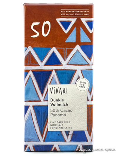 Темный молочный шоколад 50% какао, 80 г, Vivavi