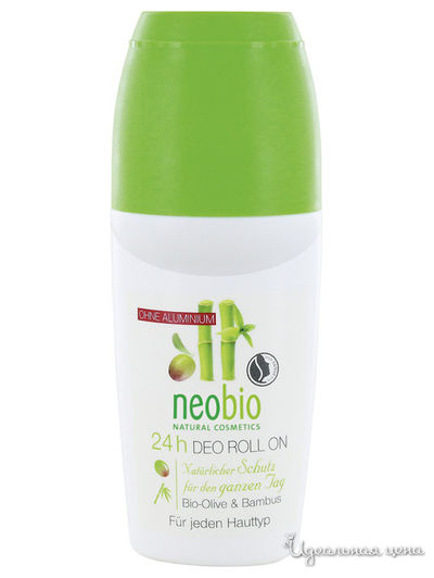 Дезодорант шариковый 24 часа с био-оливой и бамбуком, 50 мл, Neobio