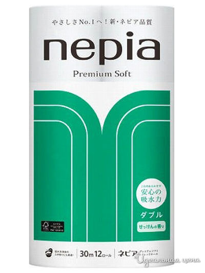 Туалетная бумага ароматизированная двухслойная Premium Soft, 30 м, 12 рулонов, NEPIA