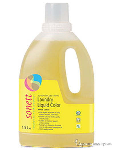 Средство жидкое для стирки цветных тканей Мята и лимон, 1,5 л, SONETT