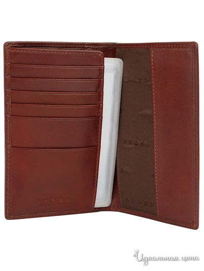 Бумажник для документов, 14 х 11 х 1 см CROSS, цвет коричневый