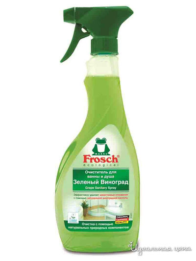 Очиститель для ванны и душа Зеленый виноград, 0,5 л, Frosch